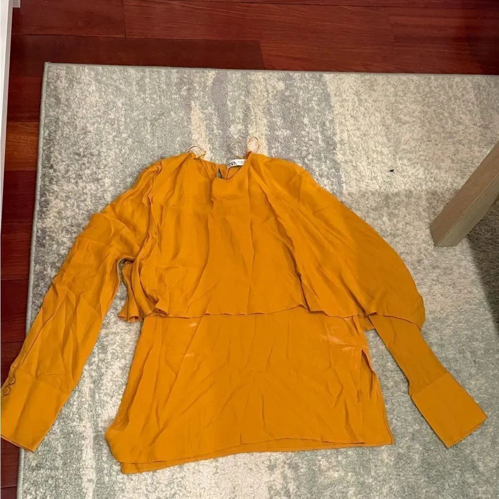 Chic Mustard Yellow Blouse from Zara